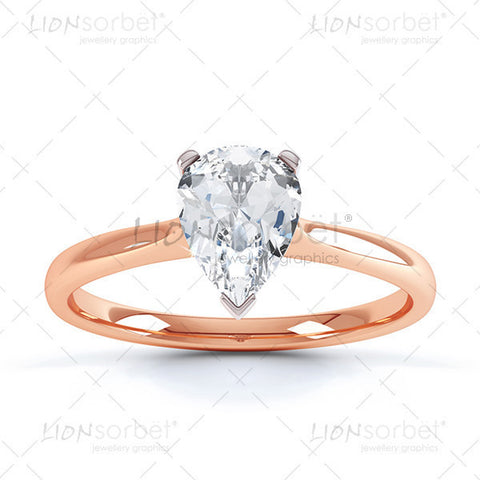 Pear 3 Claw Diamond Ring Image Pack - 3006_3CPW