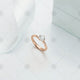 Rose Gold Diamond Ring - White Ribbon - MJ1017