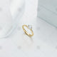 Yellow Gold Diamond Ring - White Ribbon - MJ1016