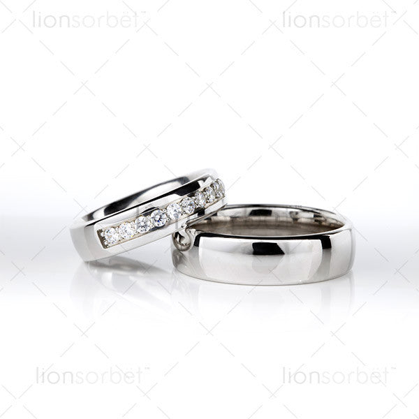 wedding ring and diamond set