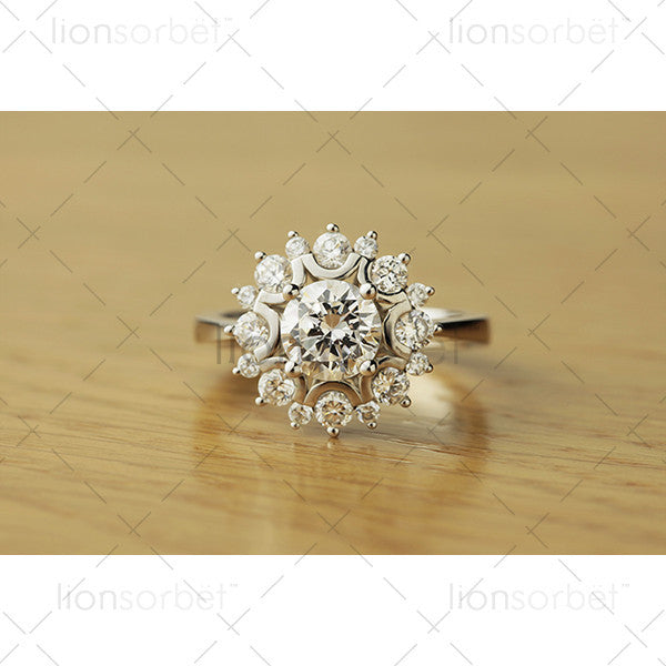 Exquisite Gold & Diamond Cluster Star Ring -Top Quality | Exquisite Jewelry  for Every Occasion | FWCJ