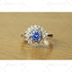 Blue Sapphire Gemstone halo Ring