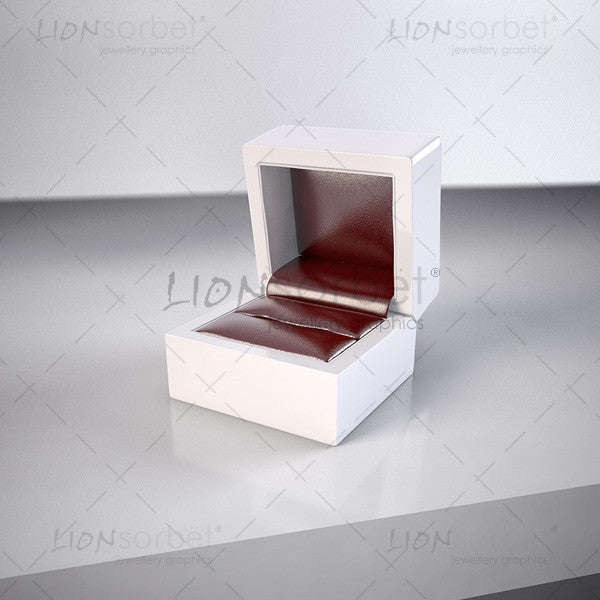 Red jewellery ring box on dark background