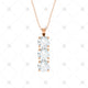 3 stone Diamond Drop Pendant Rose Gold - P0011