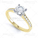 Round Platinum Diamond Set Engagement Ring Image
