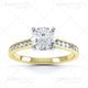 Round White Semi Set Engagement Ring Image - 3008