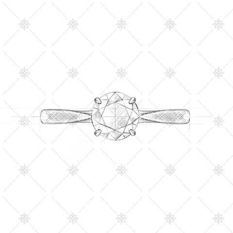 4 Claw Round Solitaire Sketch - SK1001