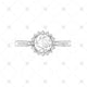 Diamond Halo Ring Sketch top view - SK1005