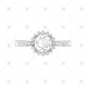 Diamond Halo Ring Sketch top view - SK1005