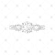 Three Stone Diamond Ring Pencil Sketch - SK1007