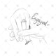 Holding Hands Pencil Sketch Engaged - SK1028