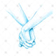 Holding hands pencil sketch in blue - SK1036