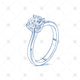 4 Claw Diamond Ring Sketch - SK1041