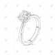 4 Claw Diamond Ring Sketch - SK1042