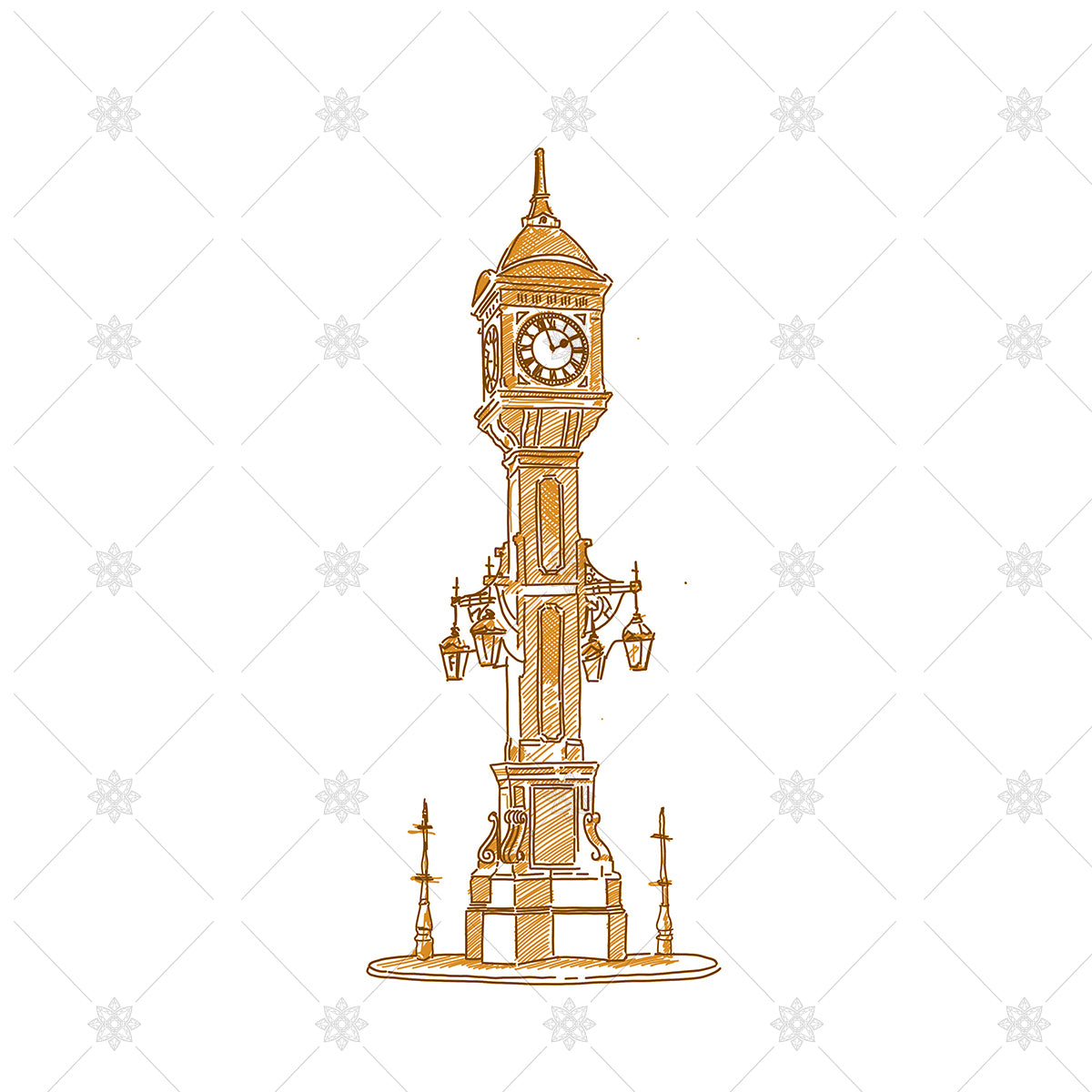 Chamberlain Clock Tower Sketch Birmingham - SK1045