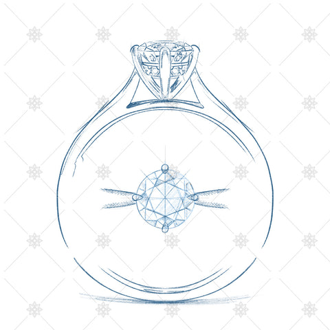 Solitaire Diamond Ring Sketch - SK1048