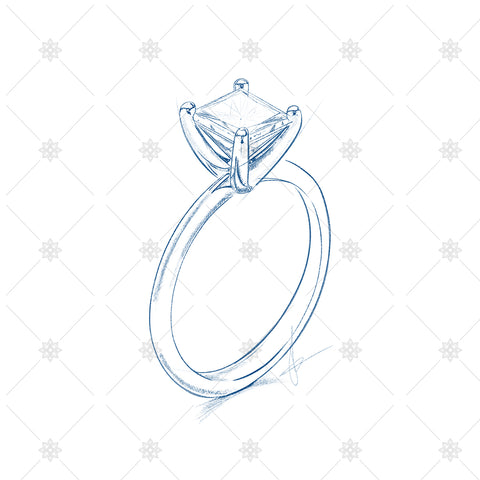 drawing of a diamond ring