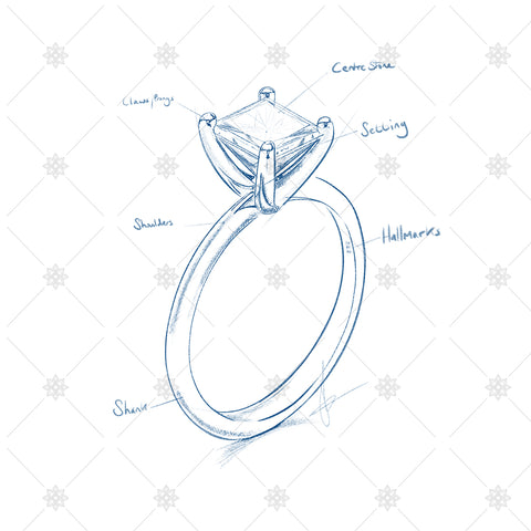 jewellery drawing and ring sketch