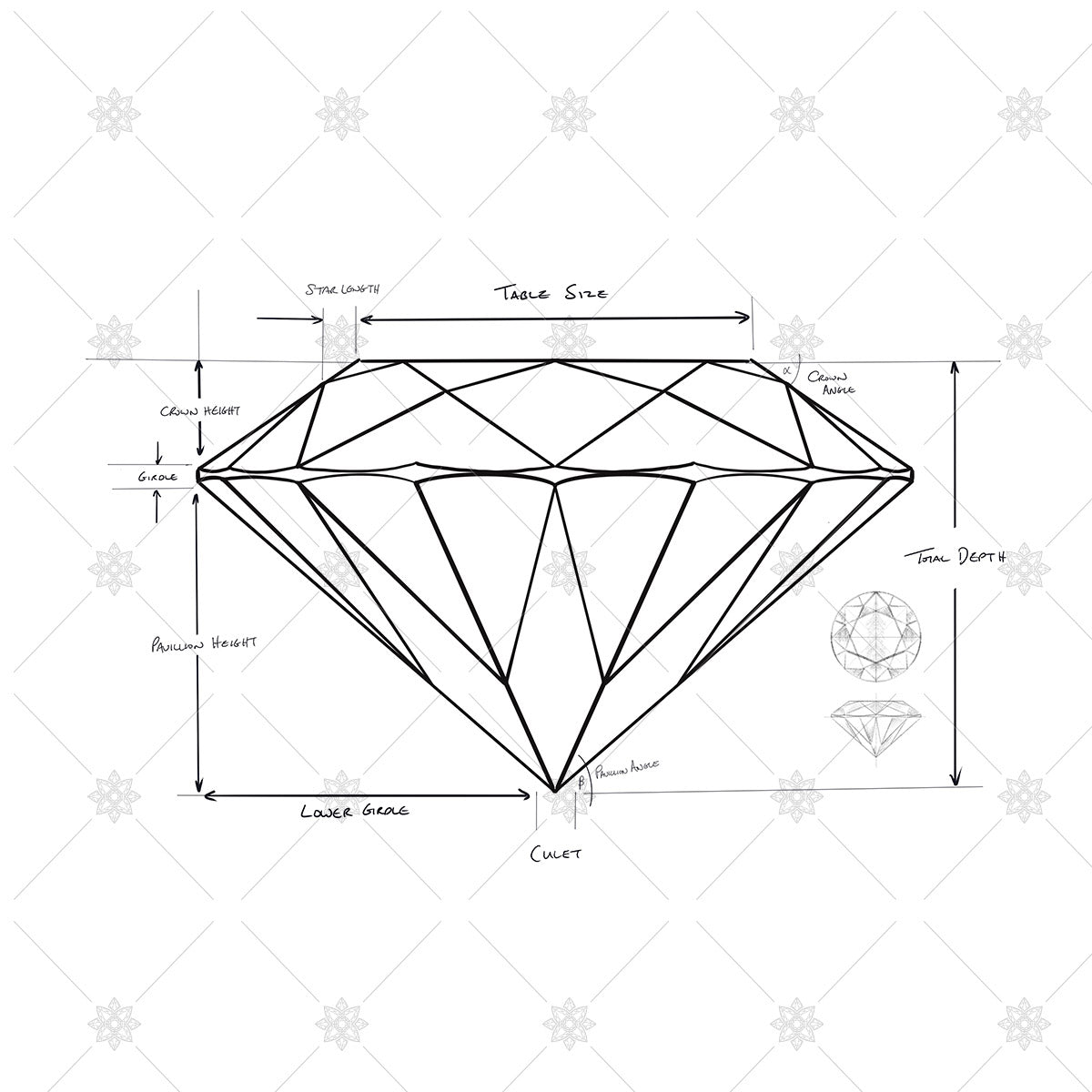 Diamond Proportions and Anatomy Sketch - SK1061
