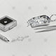 Diamond and Ring Sketch with tweezers - SK1016