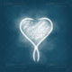 White Valentines Heart illustration on blue background