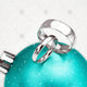 Winter Wedding Rings on Green Christmas Bauble - WC1008