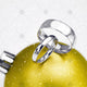 Winter Wedding Rings on Yellow Christmas Bauble - WC1012