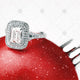 Emerald Diamond Ring on Red Bauble - WC1022