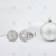 Halo Earrings Silver Christmas Bauble - WC2001