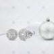 Halo Earrings Silver Christmas Bauble - WC2001