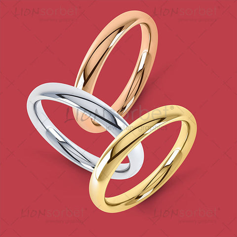 Colour wedding ring image pack Yellow, White and Rose Gold