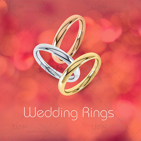 Wedding ring image pack, Yellow, White and Rose Gold in 4 colours