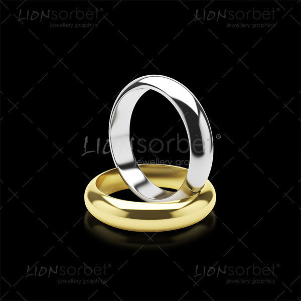 Wedding rings on black background
