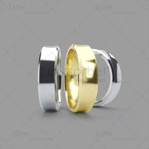beveled Wedding ring image steel grey