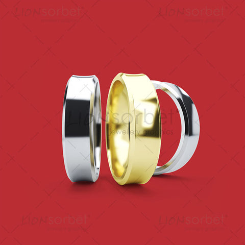 beveled Wedding ring image red