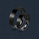 Black Zirconium Wedding Rings on Blue  - WP045