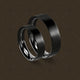 Black Zirconium Wedding Rings on Tan  - WP045