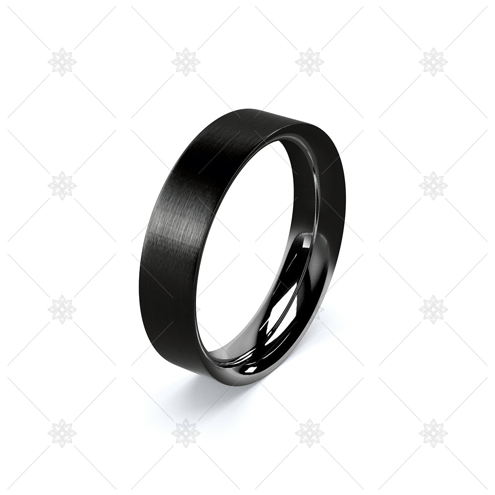Black Zirconium Wedding Ring on White  - WP045