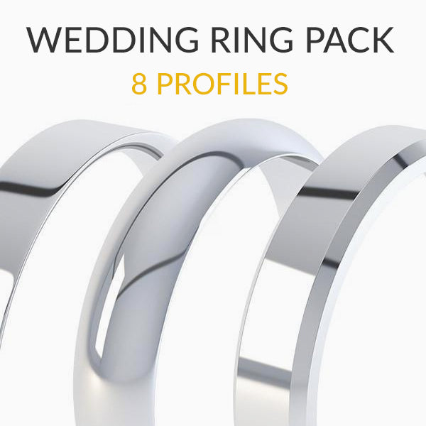 Wedding Ring Profile Pack in 3 Metal Colours - MP004