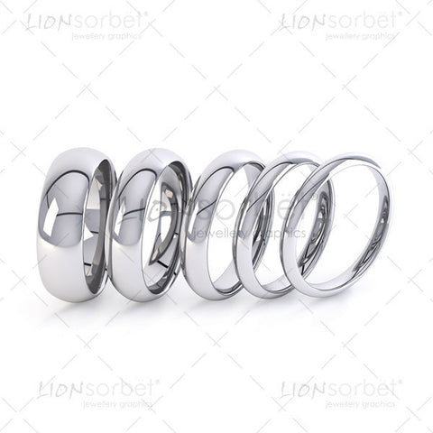 Wedding ring widths - White Gold